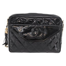 CHANEL Matelasse Chain Shoulder Bag Patent leather Black Gold CC Auth 190111A-13
