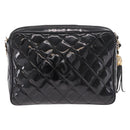 CHANEL Matelasse Chain Shoulder Bag Patent leather Black Gold CC Auth 190111A-2