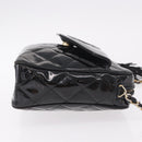 CHANEL Matelasse Chain Shoulder Bag Patent leather Black Gold CC Auth 190111A-3