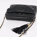 CHANEL Matelasse Chain Shoulder Bag Patent leather Black Gold CC Auth 190111A-6