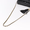 CHANEL Matelasse Chain Shoulder Bag Patent leather Black Gold CC Auth 190111A-7