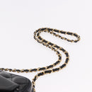 CHANEL Matelasse Chain Shoulder Bag Patent leather Black Gold CC Auth 190111A-8