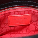 Christian Dior Cannage Mini Hand Bag Lamb Skin 2way Black Silver Auth 190113A-21