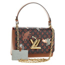 LOUIS VUITTON Catgram Sac Twist MM Shoulder Bag Marron M44408 LV Auth 190114SAM-1