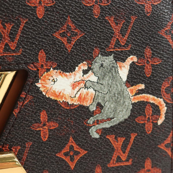 LOUIS VUITTON Catgram Sac Twist MM Shoulder Bag Marron M44408 LV Auth 190114SAM