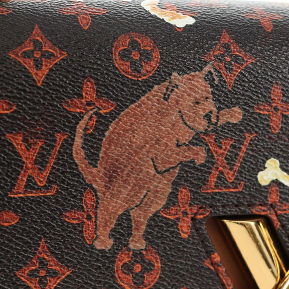LOUIS VUITTON Catgram Sac Twist MM Shoulder Bag Marron M44408 LV Auth 190114SAM