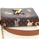LOUIS VUITTON Catgram Sac Twist MM Shoulder Bag Marron M44408 LV Auth 190114SAM-14