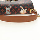 LOUIS VUITTON Catgram Sac Twist MM Shoulder Bag Marron M44408 LV Auth 190114SAM-6