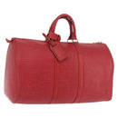 LOUIS VUITTON Epi Keepall 50 Boston Bag Red M42967 LV Auth 190116A-1