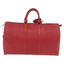 LOUIS VUITTON Epi Keepall 50 Boston Bag Red M42967 LV Auth 190116A-3