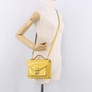 LOUIS VUITTON Monogram Vernis Monceau BB Hand Bag 2way Yellow LV Auth 190117A-28