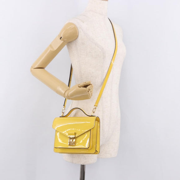 LOUIS VUITTON Monogram Vernis Monceau BB Hand Bag 2way Yellow LV Auth 190117A