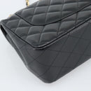 CHANEL Matelasse 30 Chain Shoulder Bag Lamb Skin Gold Black CC Auth 190118SAM-17