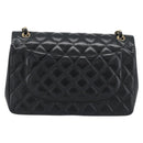 CHANEL Matelasse 30 Chain Shoulder Bag Lamb Skin Gold Black CC Auth 190118SAM-2