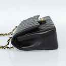 CHANEL Matelasse 30 Chain Shoulder Bag Lamb Skin Gold Black CC Auth 190118SAM-3