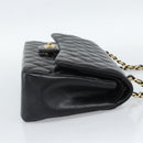 CHANEL Matelasse 30 Chain Shoulder Bag Lamb Skin Gold Black CC Auth 190118SAM-4