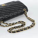 CHANEL Matelasse 30 Chain Shoulder Bag Lamb Skin Gold Black CC Auth 190118SAM-7