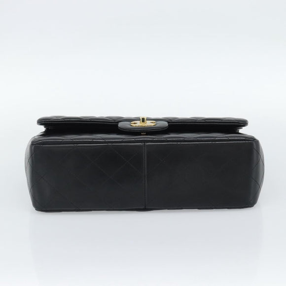CHANEL Matelasse 30 Chain Shoulder Bag Lamb Skin Gold Black CC Auth 190118SAM