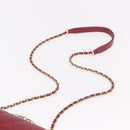 CHANEL Matelasse Chain Shoulder Bag Lamb Skin Red Gold CC Auth 190119SAM-15