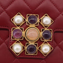 CHANEL Matelasse Chain Shoulder Bag Lamb Skin Red Gold CC Auth 190119SAM-20