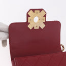 CHANEL Matelasse Chain Shoulder Bag Lamb Skin Red Gold CC Auth 190119SAM-22