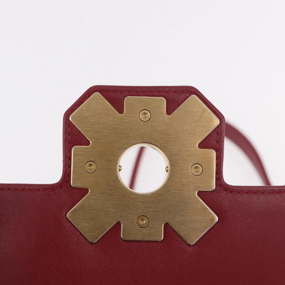 CHANEL Matelasse Chain Shoulder Bag Lamb Skin Red Gold CC Auth 190119SAM