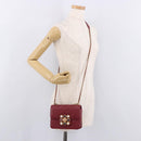 CHANEL Matelasse Chain Shoulder Bag Lamb Skin Red Gold CC Auth 190119SAM-31