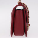 CHANEL Matelasse Chain Shoulder Bag Lamb Skin Red Gold CC Auth 190119SAM-4