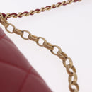 CHANEL Matelasse Chain Shoulder Bag Lamb Skin Red Gold CC Auth 190119SAM-14