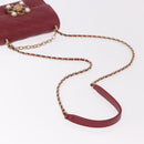 CHANEL Matelasse Chain Shoulder Bag Lamb Skin Red Gold CC Auth 190119SAM-8