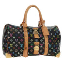 LOUIS VUITTON Monogram Multicolor Keepall 45 Bag Black M92640 LV Auth 190120SM-1