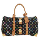LOUIS VUITTON Monogram Multicolor Keepall 45 Bag Black M92640 LV Auth 190120SM-13