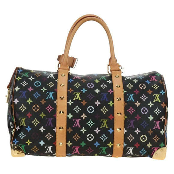 LOUIS VUITTON Monogram Multicolor Keepall 45 Bag Black M92640 LV Auth 190120SM