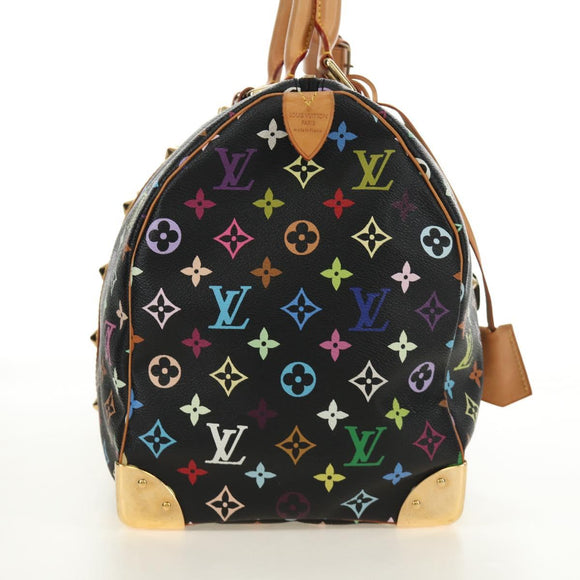 LOUIS VUITTON Monogram Multicolor Keepall 45 Bag Black M92640 LV Auth 190120SM