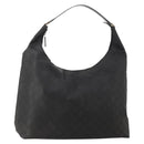 GUCCI GG Canvas Shoulder Bag Nylon Black Silver 012 0384 8 Auth 190125-1