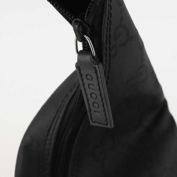 GUCCI GG Canvas Shoulder Bag Nylon Black Silver 012 0384 8 Auth 190125