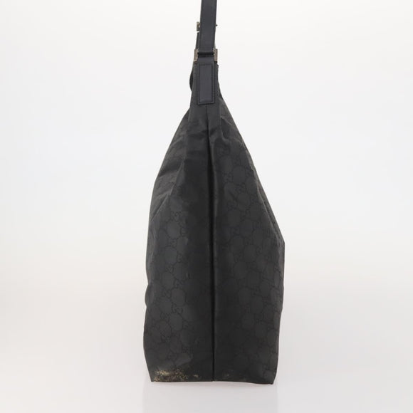 GUCCI GG Canvas Shoulder Bag Nylon Black Silver 012 0384 8 Auth 190125