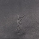 SAINT LAURENT Clutch Bag Leather Black Gold Auth 190126A-17