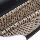 SAINT LAURENT Clutch Bag Leather Black Gold Auth 190126A-9
