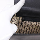SAINT LAURENT Clutch Bag Leather Black Gold Auth 190126A-10