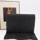 SAINT LAURENT Clutch Bag Leather Black Gold Auth 190126A-12