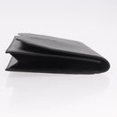 SAINT LAURENT Clutch Bag Leather Black Gold Auth 190126A-3
