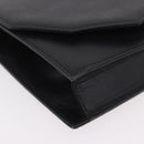 SAINT LAURENT Clutch Bag Leather Black Gold Auth 190126A-7