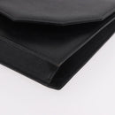 SAINT LAURENT Clutch Bag Leather Black Gold Auth 190126A-14