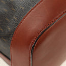 SAINT LAURENT Le Monogram Bucket Bag PVC Leather Brown Gold Auth 190129SAM-10