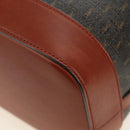 SAINT LAURENT Le Monogram Bucket Bag PVC Leather Brown Gold Auth 190129SAM-11