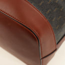 SAINT LAURENT Le Monogram Bucket Bag PVC Leather Brown Gold Auth 190129SAM-13