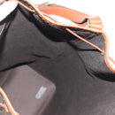 SAINT LAURENT Le Monogram Bucket Bag PVC Leather Brown Gold Auth 190129SAM-22