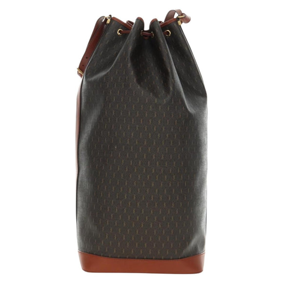SAINT LAURENT Le Monogram Bucket Bag PVC Leather Brown Gold Auth 190129SAM
