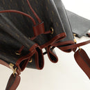 SAINT LAURENT Le Monogram Bucket Bag PVC Leather Brown Gold Auth 190129SAM-6